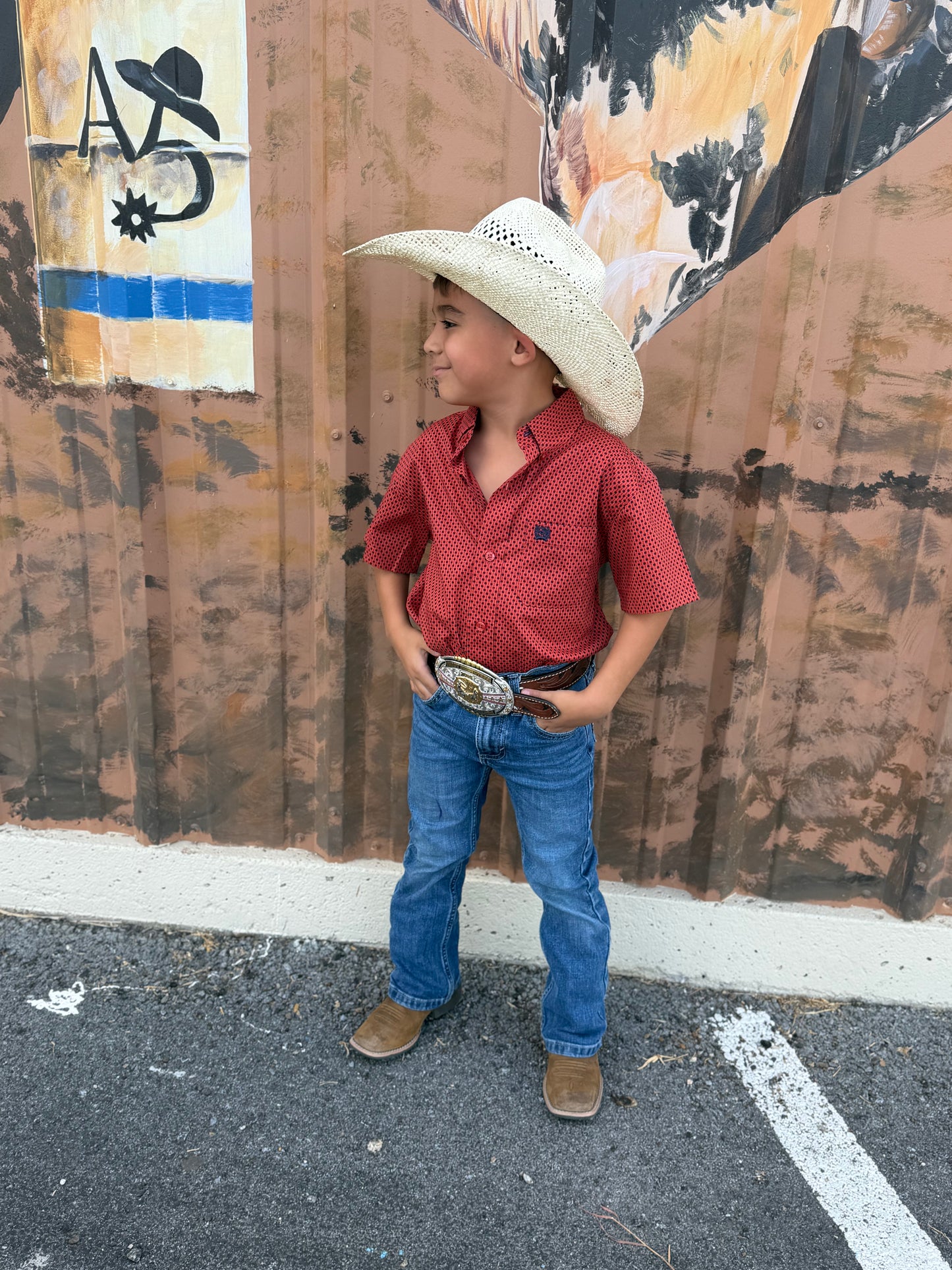 Cinch Boy’s Red Revival SS Button-up 🤠