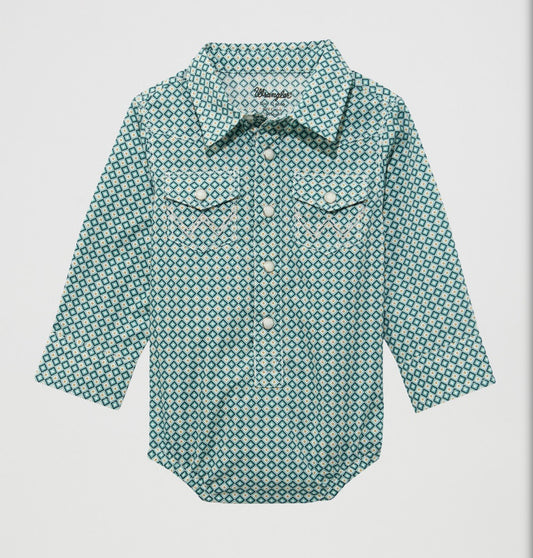WRANGLER BABY BOY BODYSUIT TURQUOISE - KIDS BOYS SHIRT - 112374301
