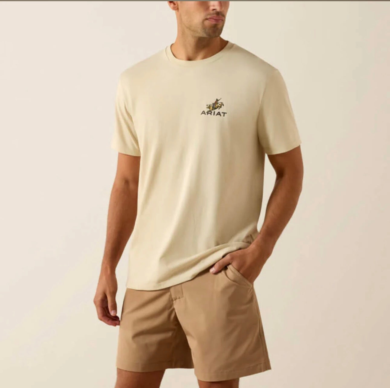 Ariat Mens Ride Em Cowboy Classic Fit T-Shirt Natural