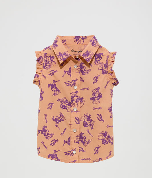 Wrangler West BG Pink/Purple Ruffle Top