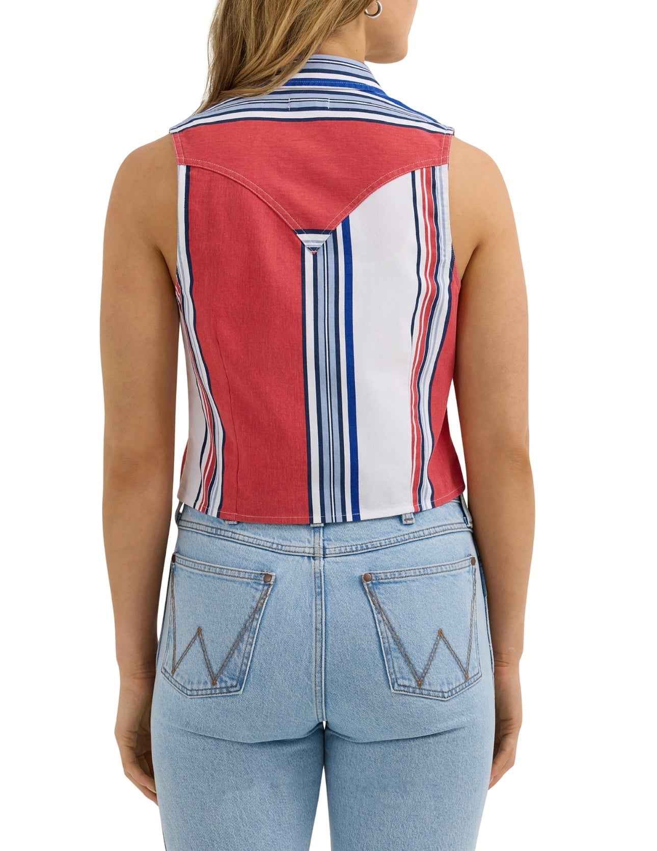 Wrangler Women’s Red/Blue Snap Vest