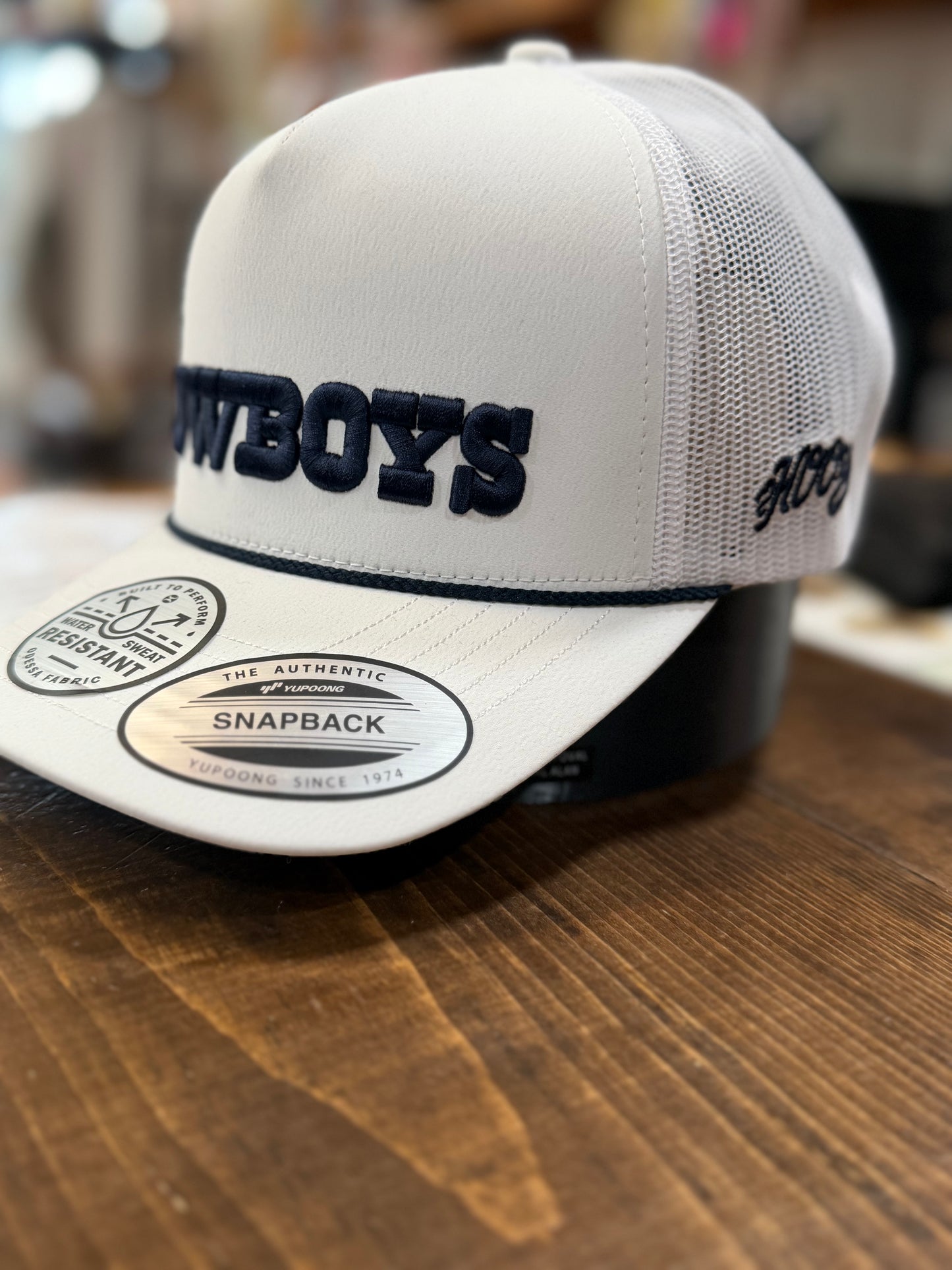 DALLAS COWBOYS" HAT WHITE W/BLUE COWBOYS LOGO 🤠