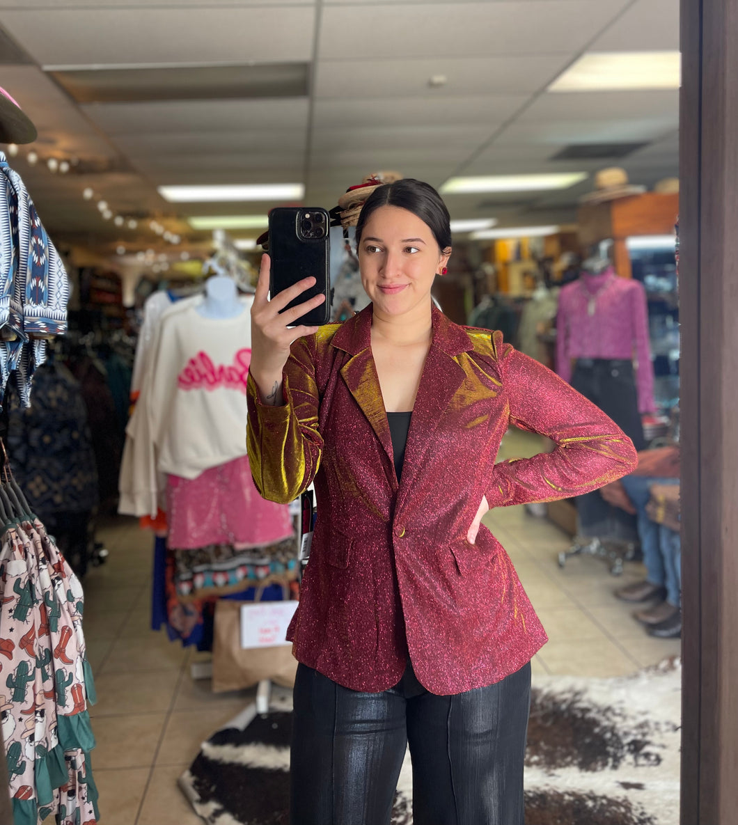 Rock & Roll Red Iridescent Blazer