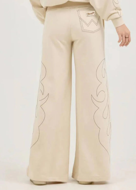 Wrangler X Lainey Wilson Womens Cowboy Sweatpants Cream - 112375657