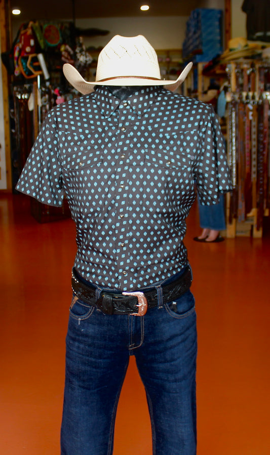 Men’s R&R Brown Geo SS Tek Snap