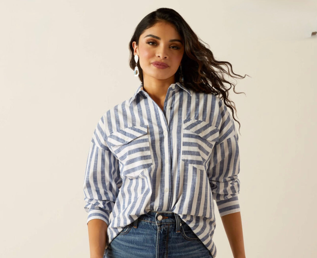 Women’s Ariat Baggy Blue Strip LS