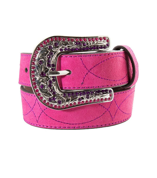 Youth Girl’s Hot Pink Ruffout Belt