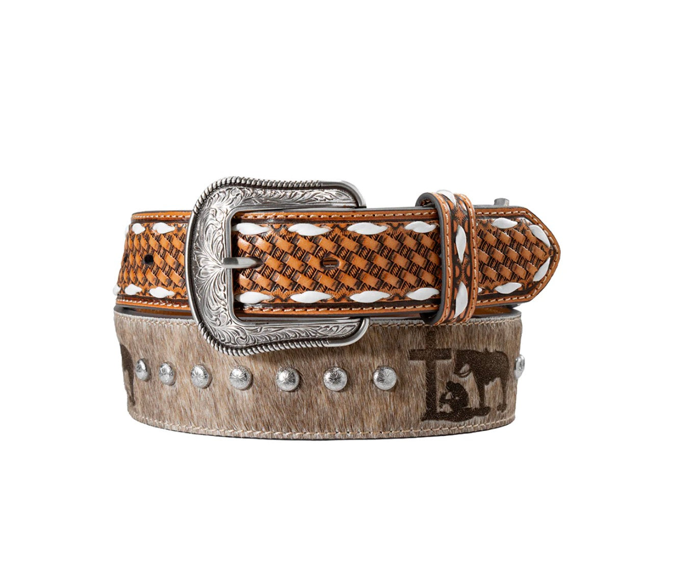 3D MEN'S LASER CUT CHRISTIAN COWBOY BELT D100020608