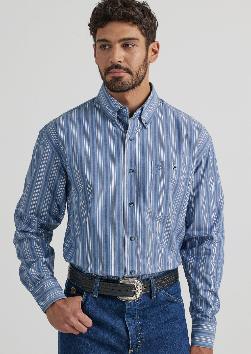 Wrangler Men's Multi Stripe L/s