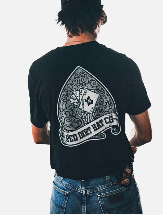 Red Dirt Hold Em' Graphic Black T-Shirt RDHC