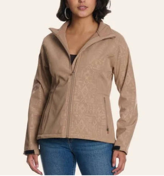 Hooey Women’s Tan Aztec Print Softshell Jacket
