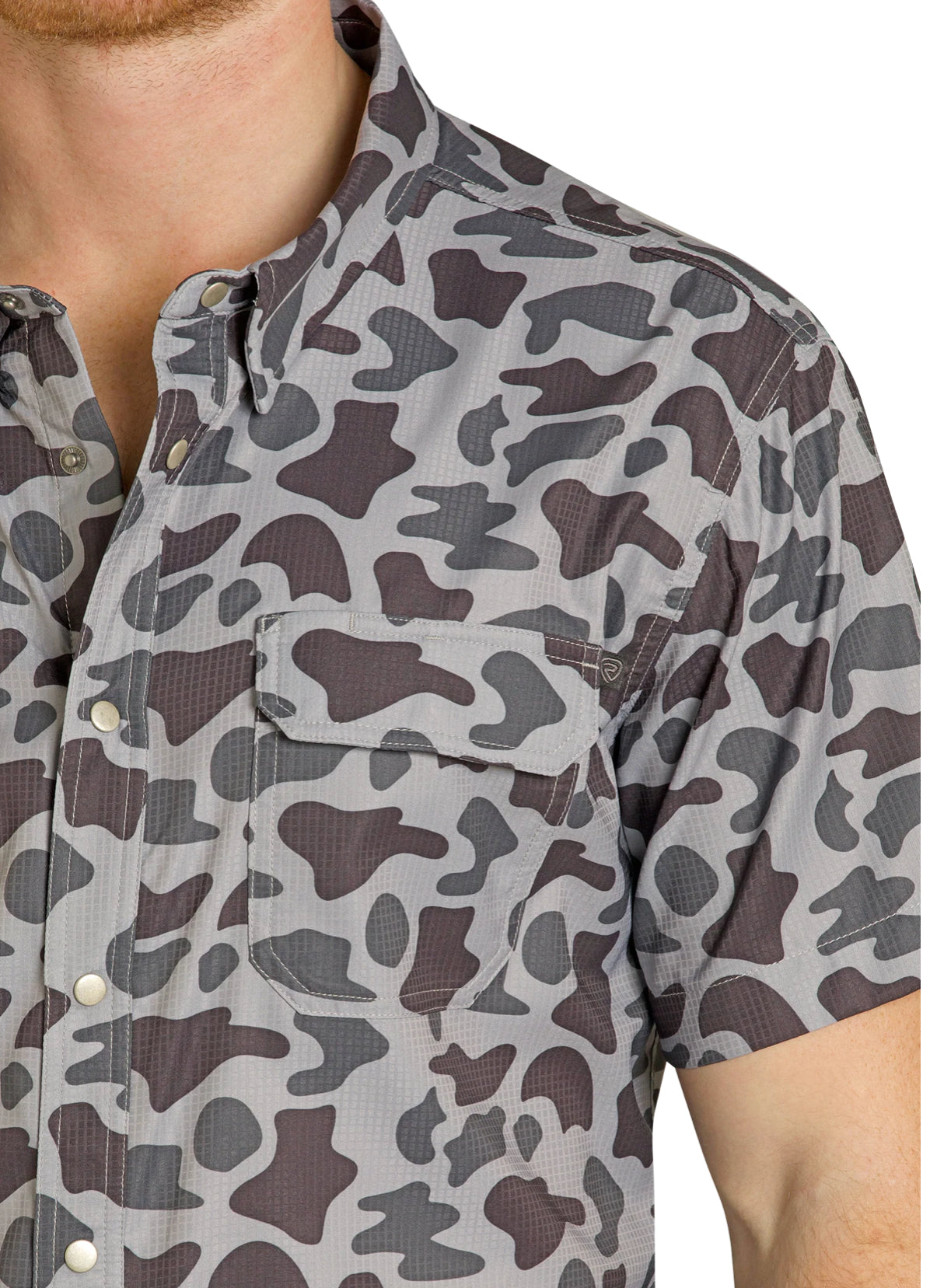 TEK WESTERN GREY CAMO SHORT SLEEVE SHIRT ⭐️