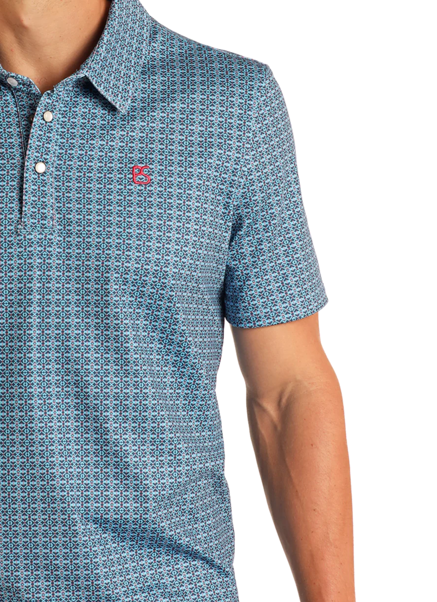 Panhandle Men's Gator Blue SS Pearl-snap Polo