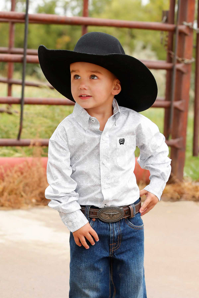 CINCH WHITE PAISLEY PRINT - KIDS Toddler BOYS SHIRT - MTW7061393