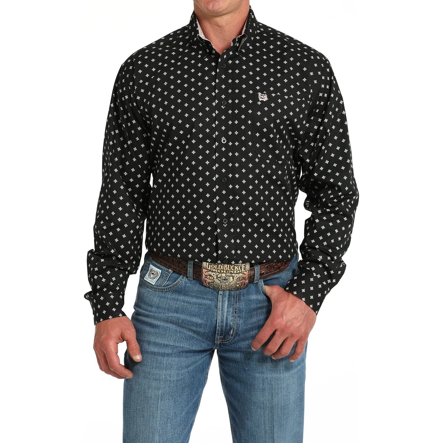 Men's Cinch Black Button Up Shirt