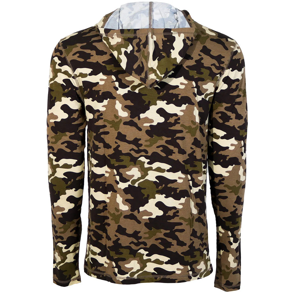"HOODED CAPTAIN" CAMO LONG SLEEVE T-SHIRT