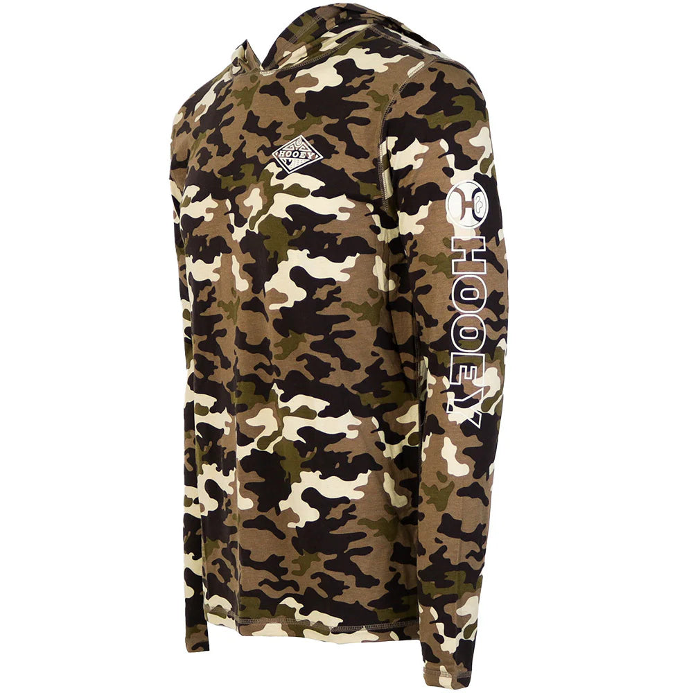 "HOODED CAPTAIN" CAMO LONG SLEEVE T-SHIRT
