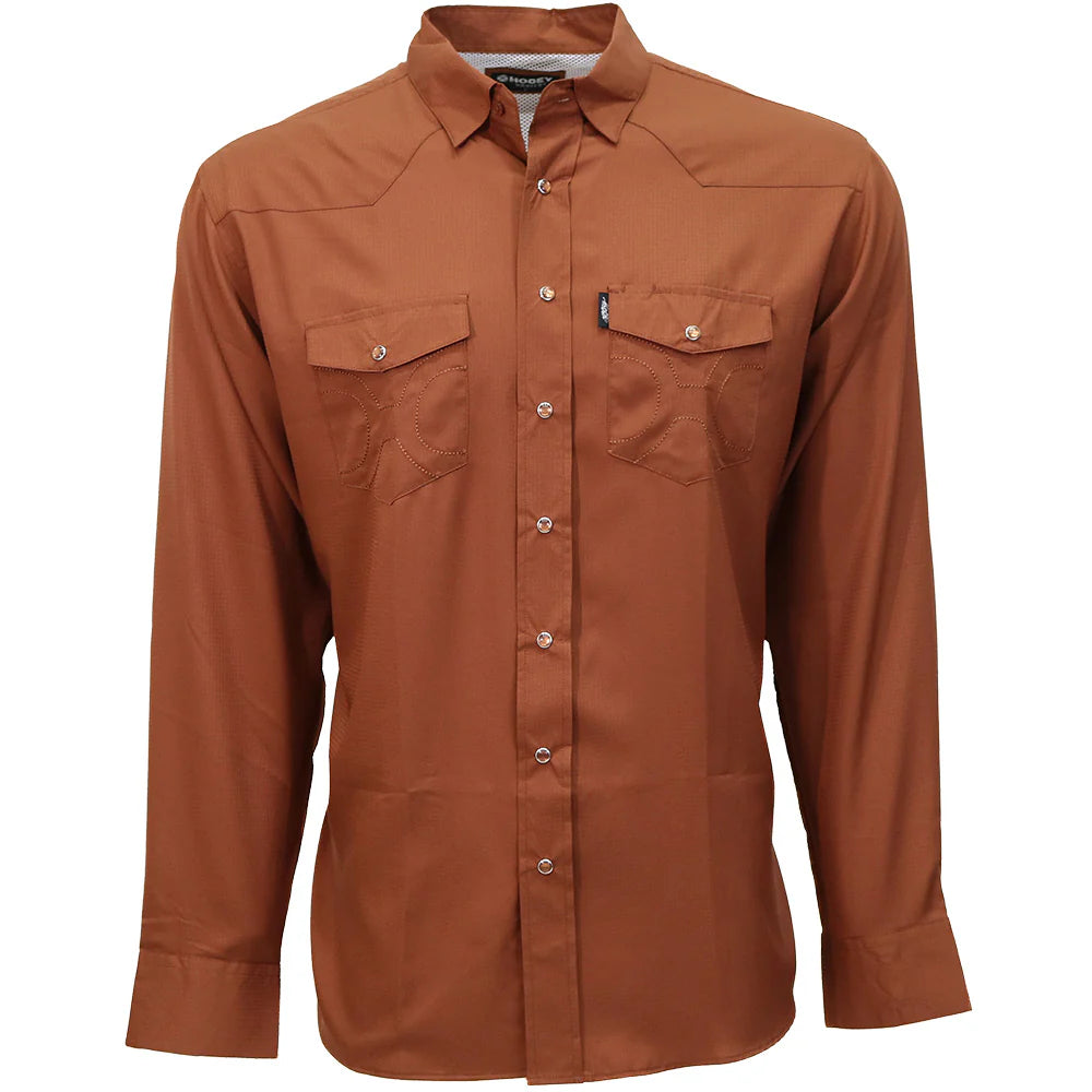 "SOL" BROWNOUT LONG SLEEVE PEARL SNAP SHIRT