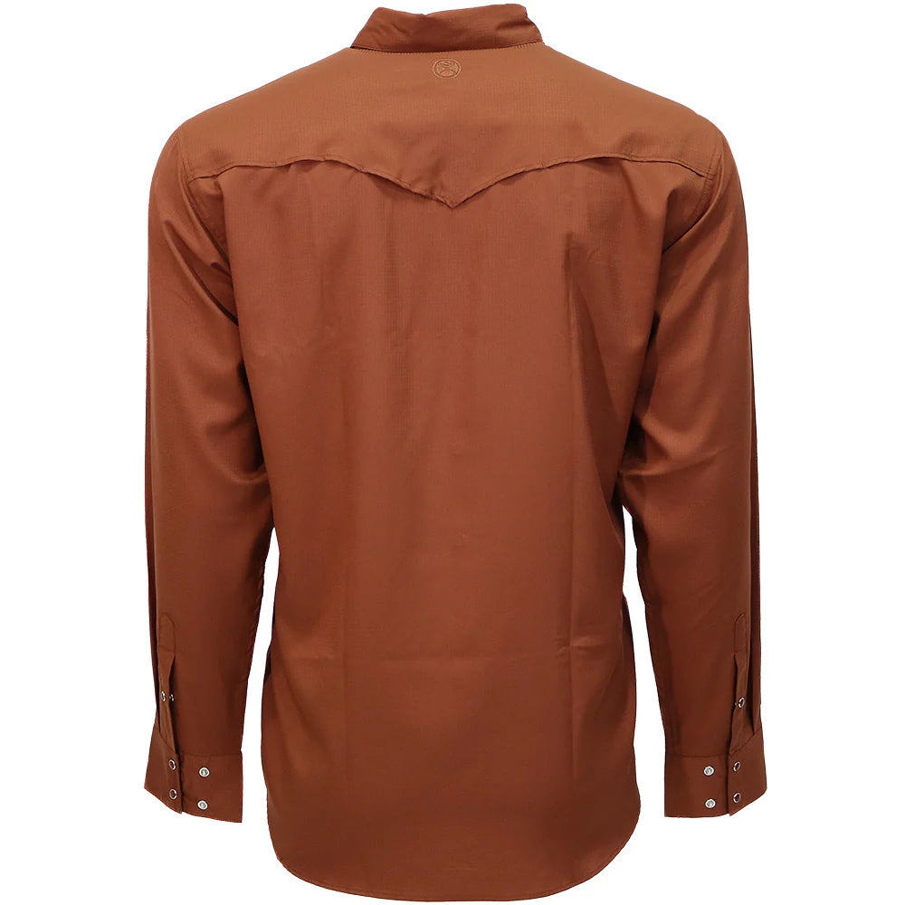"SOL" BROWNOUT LONG SLEEVE PEARL SNAP SHIRT