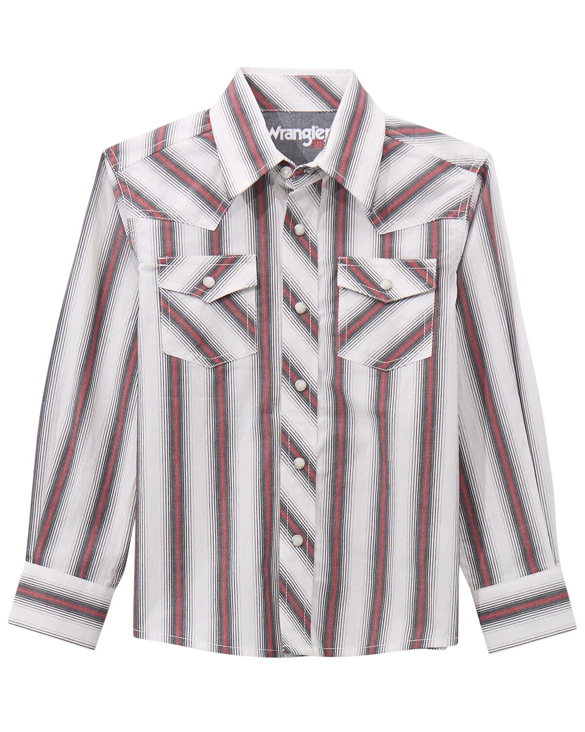 WRANGLER 20X BOYS' STRIPED LONG SLEEVE SNAP STRETCH WESTERN SHIRT