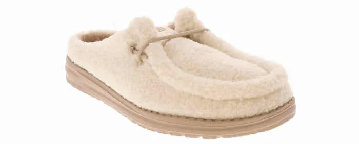 HEYDUDE WENDY SLIP SHERPA EGRET WOMEN’S MULE ⭐️