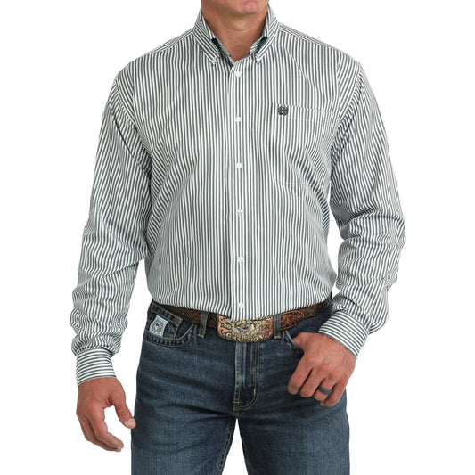 Cinch Men's Blue Striped Button Down Shirt MTW1106135