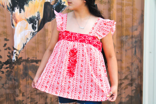 Savanna Jane- Red Multi Top