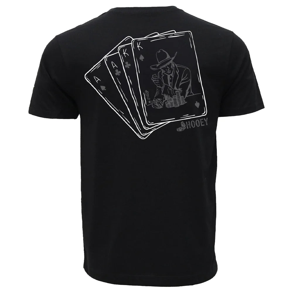 "GAMBLER" T-SHIRT BLACK W/GREY & WHITE CARD LOGO