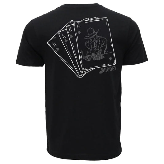 "GAMBLER" T-SHIRT BLACK W/GREY & WHITE CARD LOGO