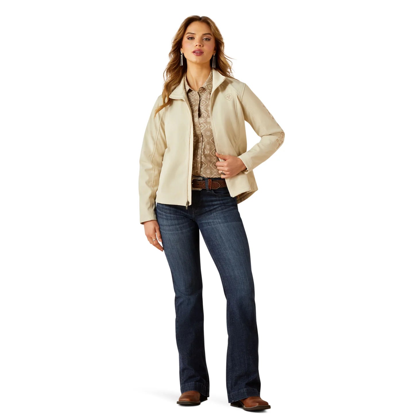 Ariat Ladies Oyster Grey Softshell Logo Jacket 10062306