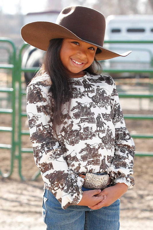 Cruel Denim Girl’s ‘Saddle Up’ Long-sleeve Blouse