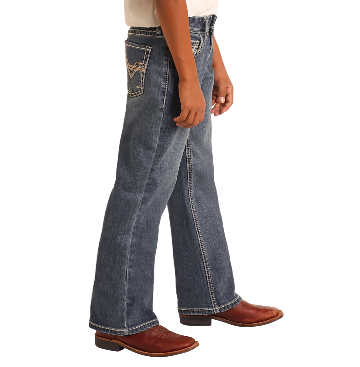 Boy’s R&R Feather Stitch Bootcut Jeans