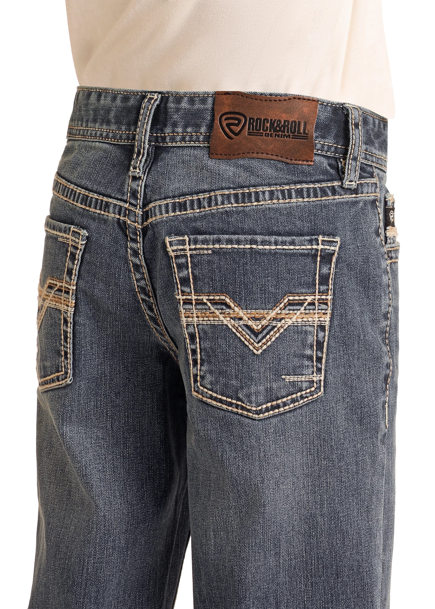 Boy’s R&R Feather Stitch Bootcut Jeans