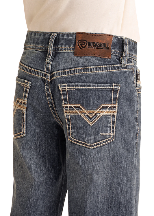Boy’s R&R Feather Stitch Bootcut Jeans