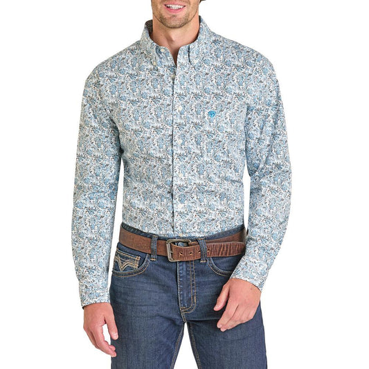 Rock & Roll Floral Print LS- Blue 👕