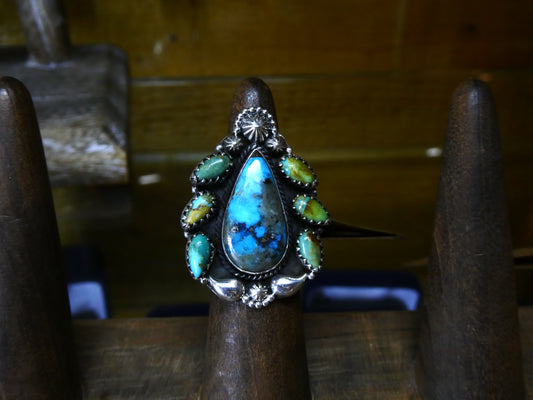 Turquoise Mohave Flower Ring