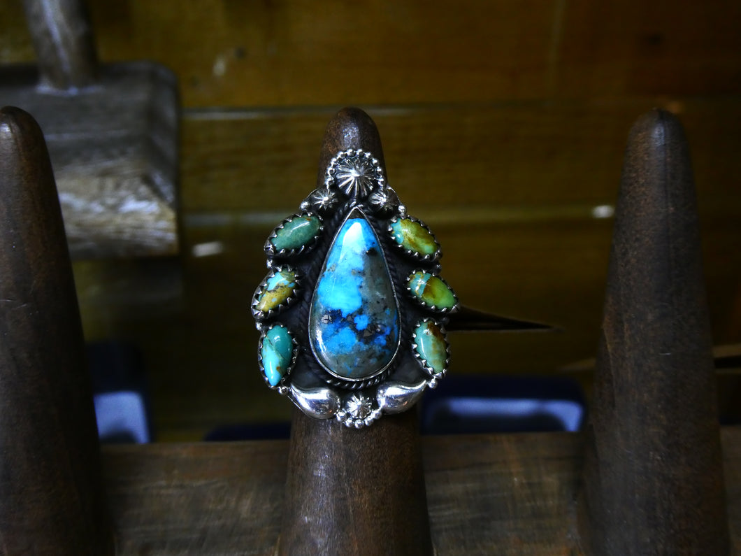 Turquoise Mohave Flower Ring