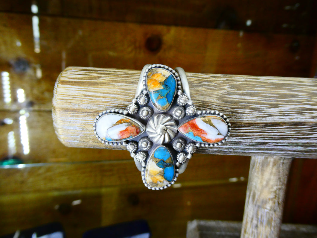 Multi-Color Turquoise Cross Cuff