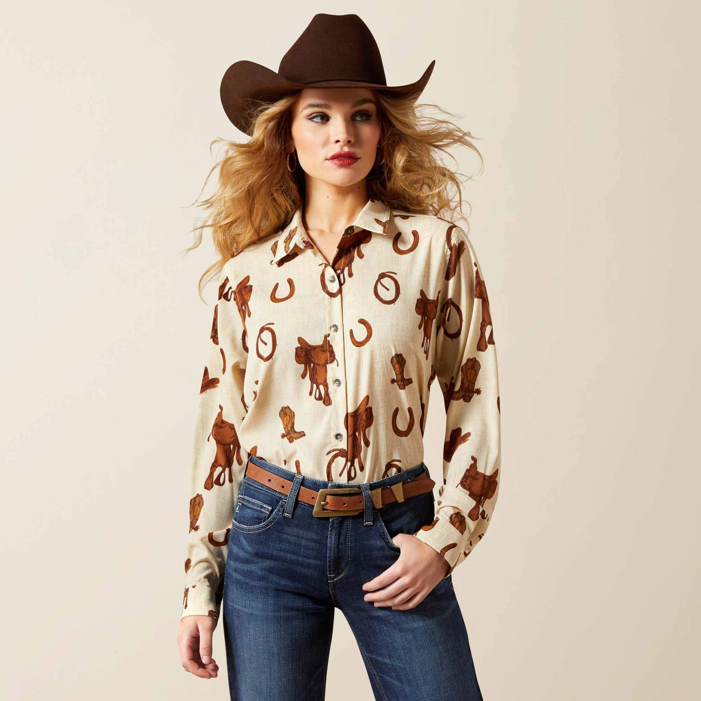 ARIAT HOMESTYLE RODEO SPUR PRINT - LADIES SHIRT - 10065831