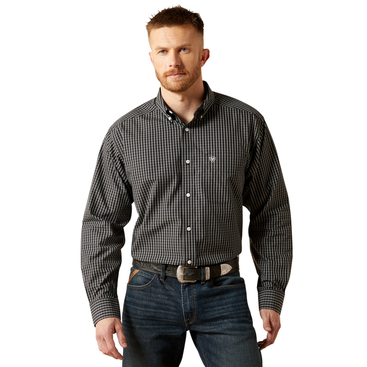 ARIAT WF ABLE CLASSIC BLACK PLAID - MENS SHIRT - 10065782