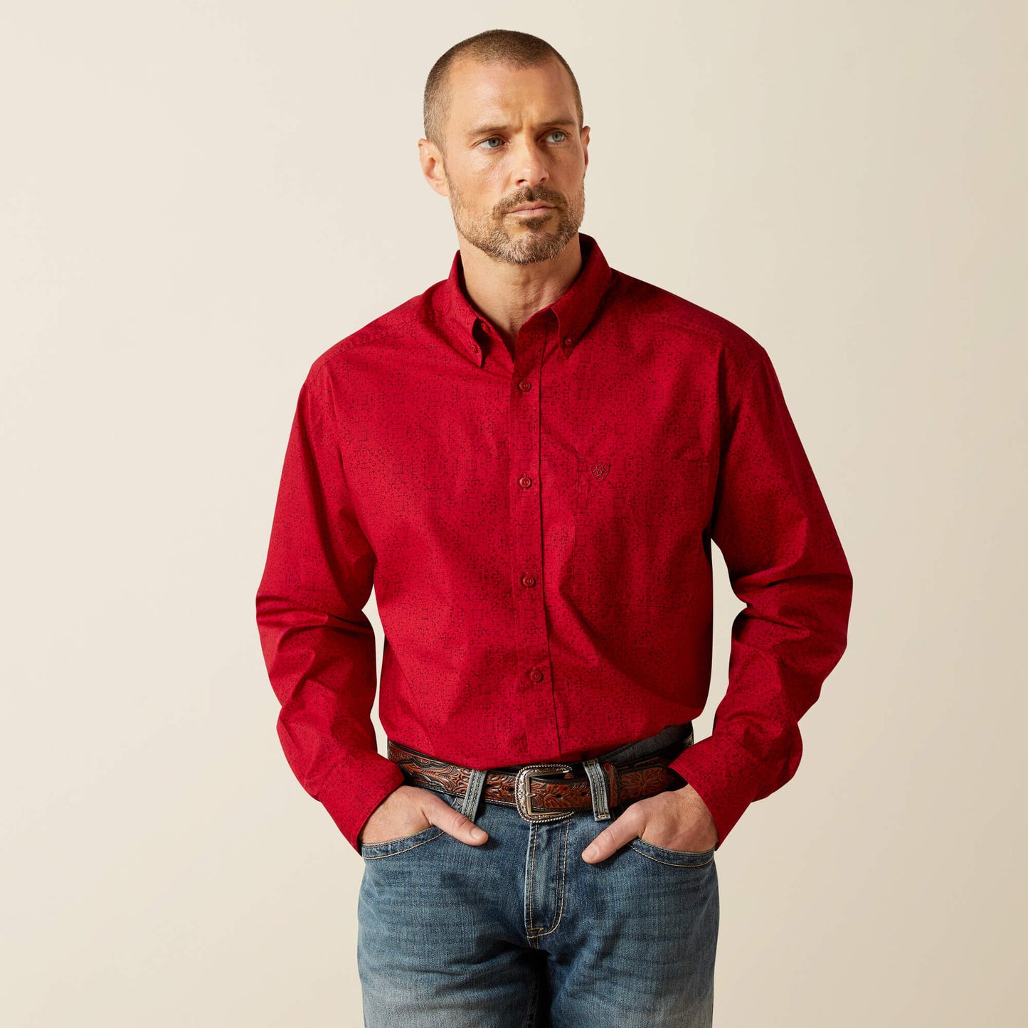 ARIAT RED TYSON CLASSIC FIT PRINT - MENS SHIRT - 10065853