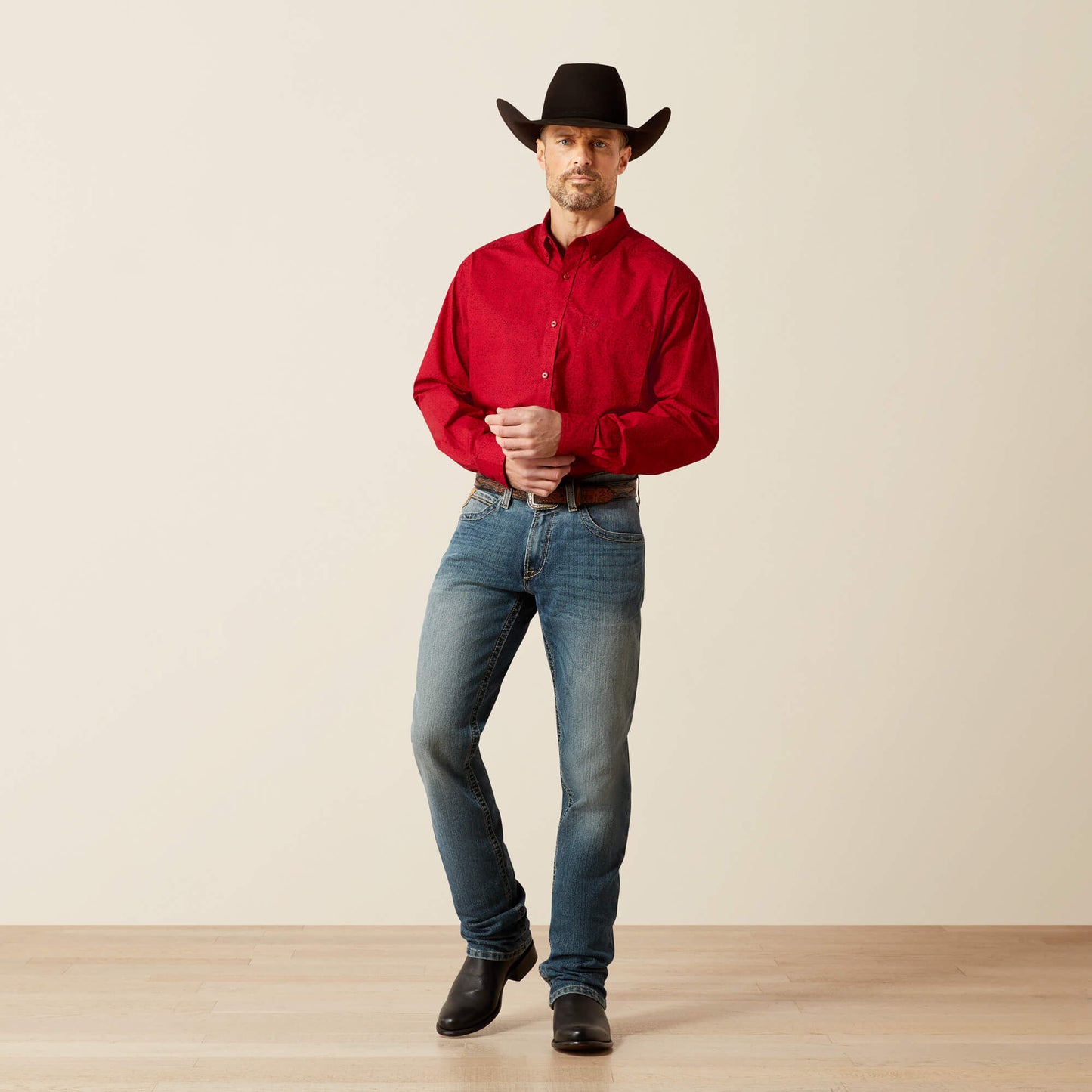 ARIAT RED TYSON CLASSIC FIT PRINT - MENS SHIRT - 10065853