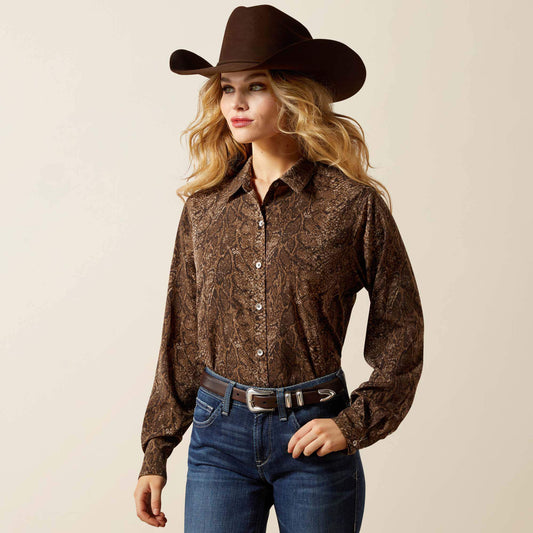 Ariat Ladies Homestyle Desert Snake Print Button Down Shirt 10065830