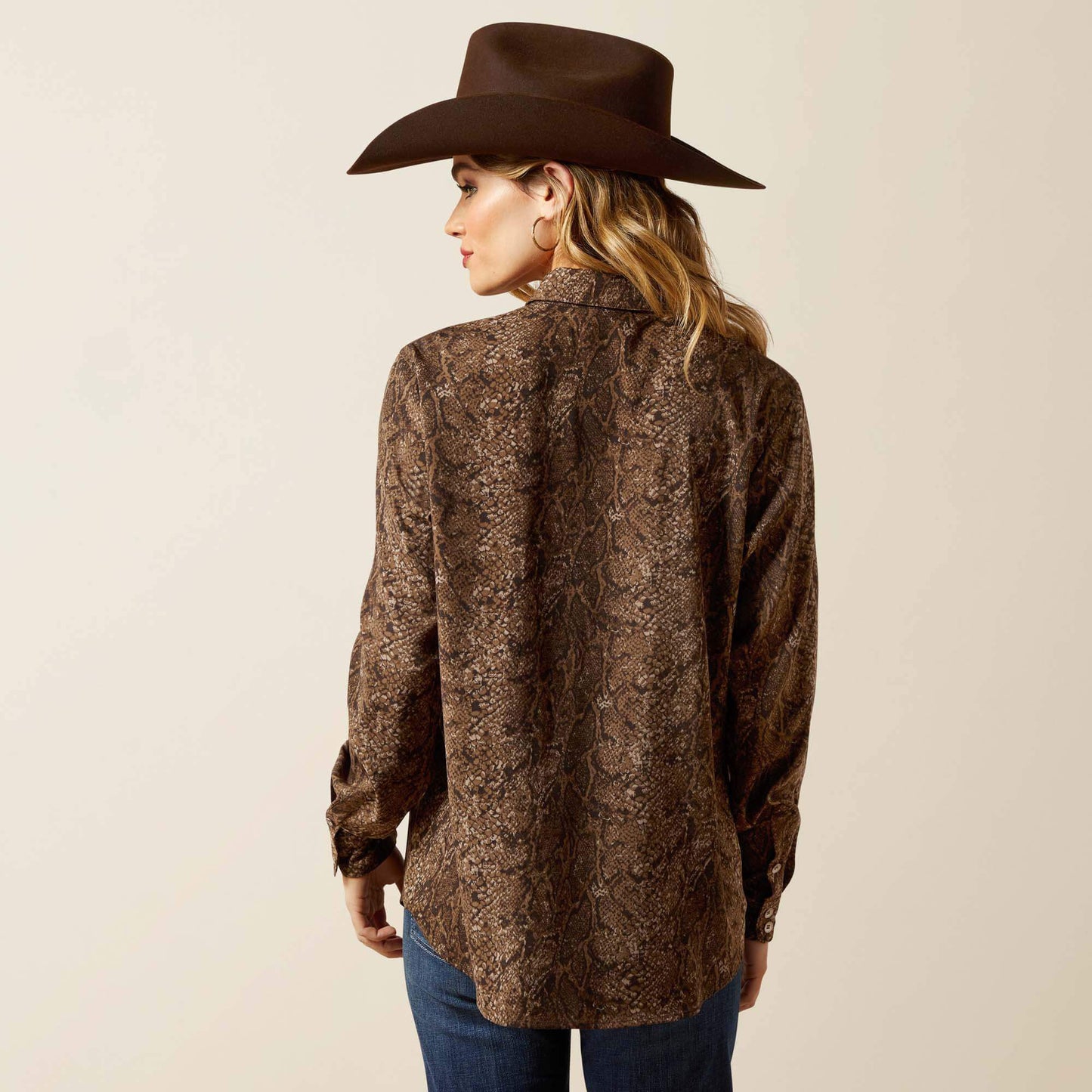Ariat Ladies Homestyle Desert Snake Print Button Down Shirt 10065830