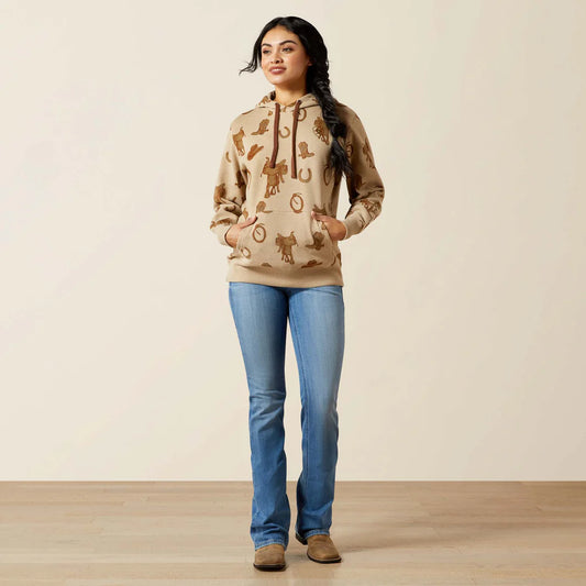 LADIES ARIAT LOGO 2.0 PRINTED HOODIE - 10065823
