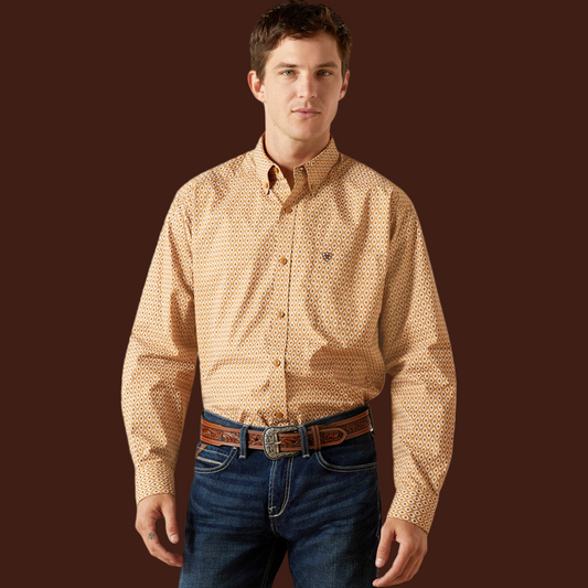 ARIAT BURNIS CLASSIC FIT TAN PRINT - MENS SHIRT - 10062211