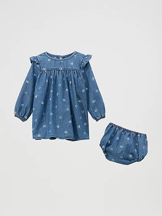 LITTLE GIRL'S DENIM TRAPEZE DRESS