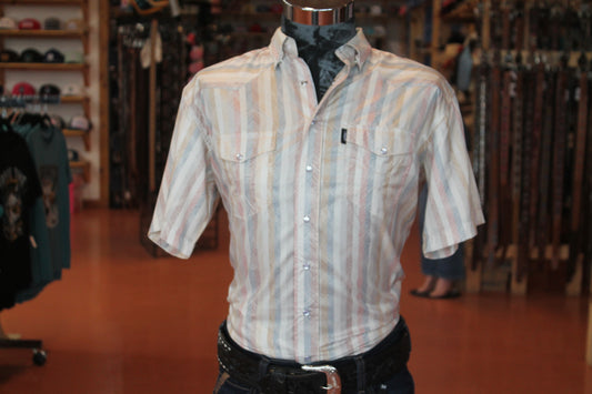 Hooey Cream Multi Color Pearl-Snap Tek