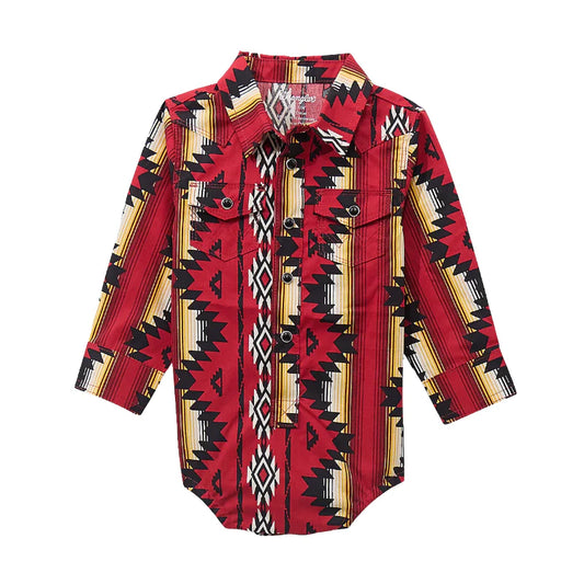 Wrangler Infant Red Multi Print Snap Bodysuit 112369546