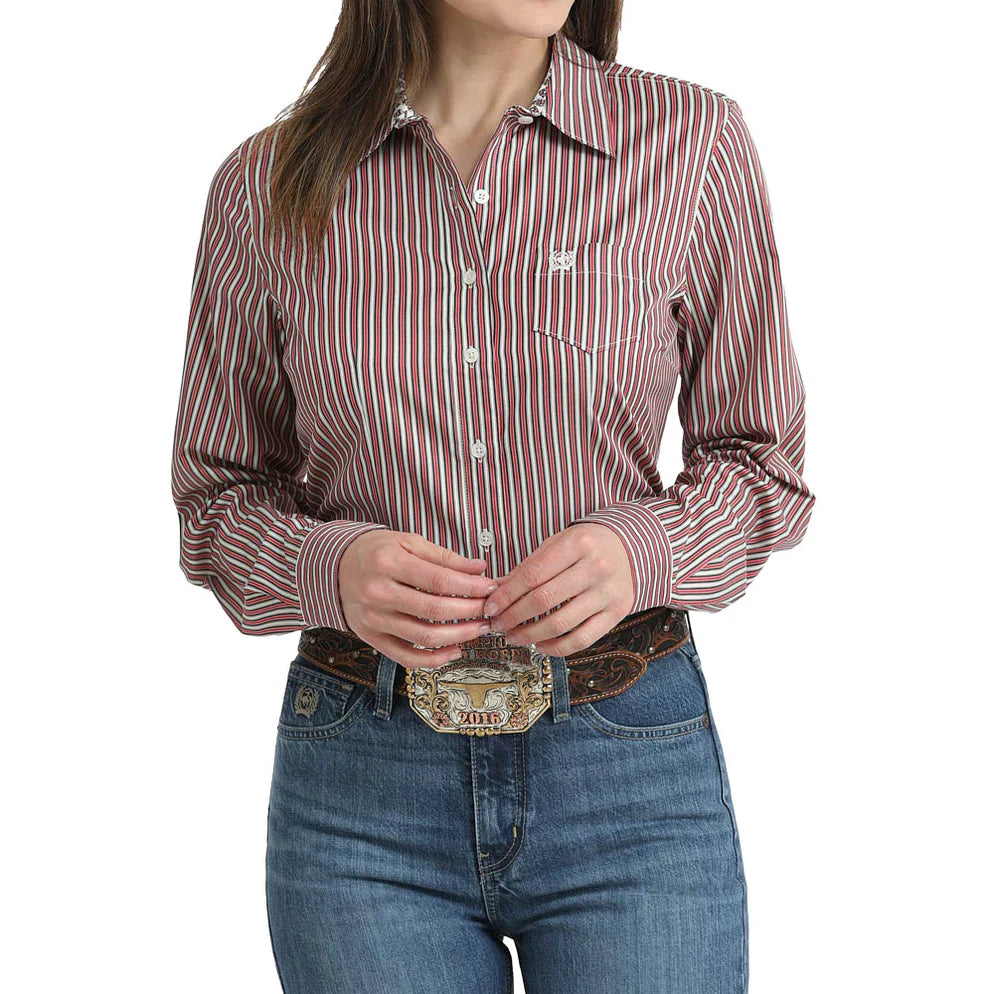 Cinch women’s red stripe shirt